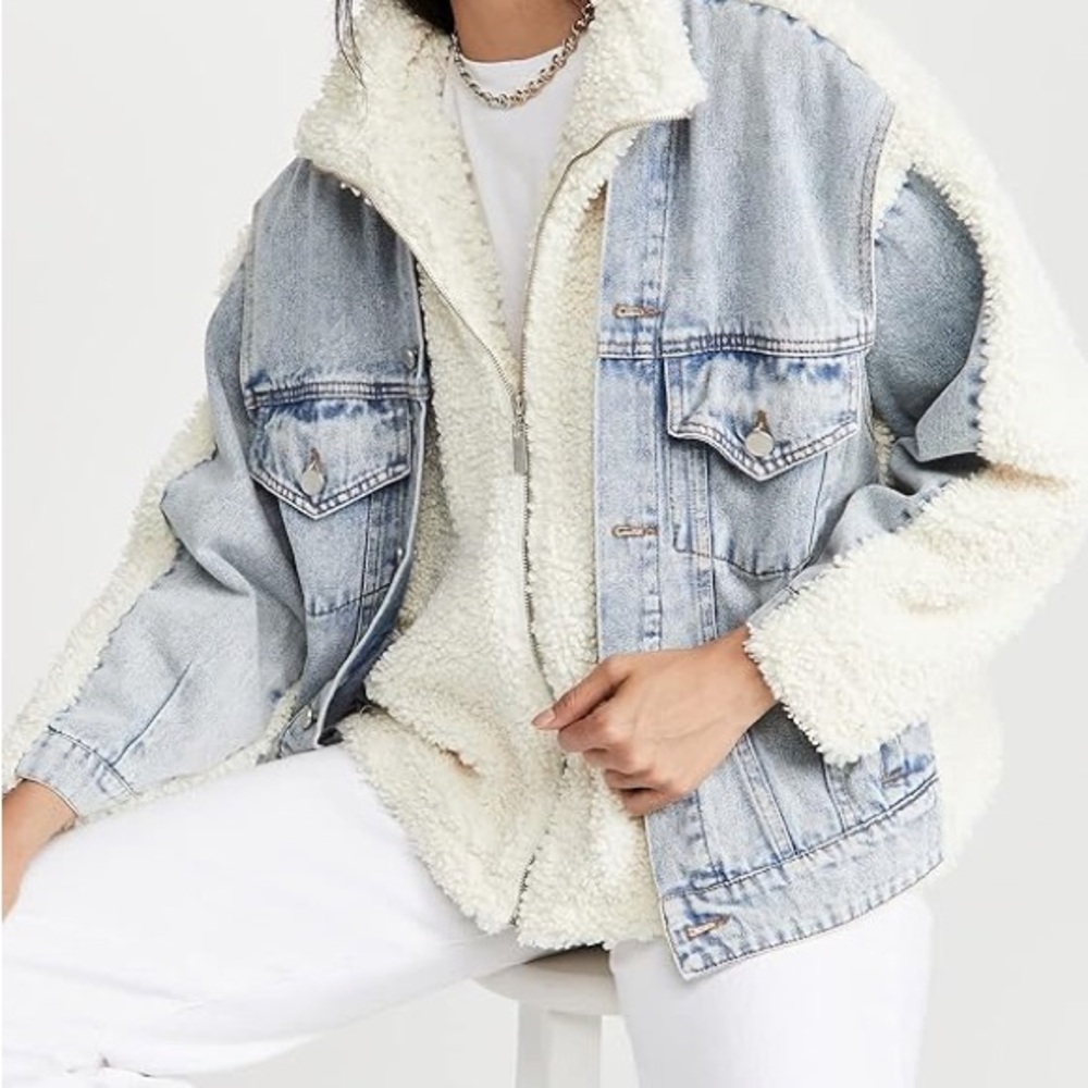 Blank NYC Cream Sherpa Jacket